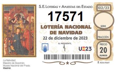Comprar número 17571 para Lotería de Navidad 2024