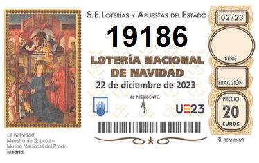 Comprar número 19186 para Lotería de Navidad 2024