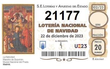 Comprar número 21177 para Lotería de Navidad 2024