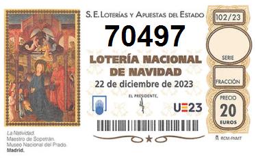 Comprar número 70497 para Lotería de Navidad 2024
