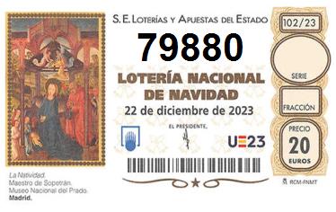 Comprar número 79880 para Lotería de Navidad 2024