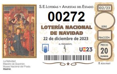 Comprar número 00272 para Lotería de Navidad 2022