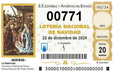 Comprar número 00771 para Lotería de Navidad 2024