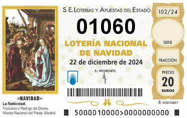 Comprar número 01060 para Lotería de Navidad 2024