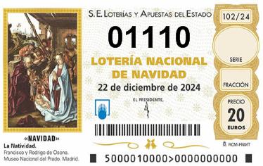 Comprar número 01110 para Lotería de Navidad 2024