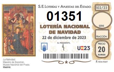 Comprar número 01351 para Lotería de Navidad 2022