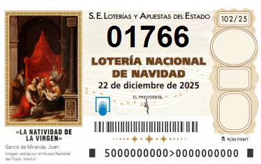 Comprar número 01766 para Lotería de Navidad 2025