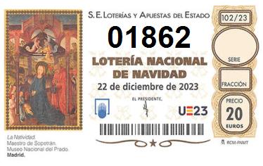 Comprar número 01862 para Lotería de Navidad 2022