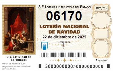 Comprar número 06170 para Lotería de Navidad 2025