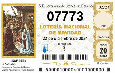 Comprar número 07773 para Lotería de Navidad 2024