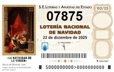 Comprar número 07875 para Lotería de Navidad 2025