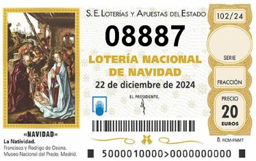 Comprar número 08887 para Lotería de Navidad 2024