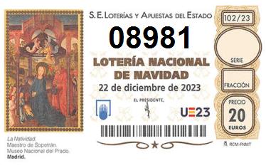 Comprar número 08981 para Lotería de Navidad 2022