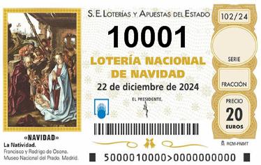 Comprar número 10001 para Lotería de Navidad 2024