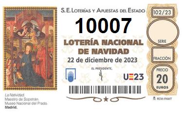 Comprar número 10007 para Lotería de Navidad 2024
