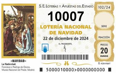 Comprar número 10007 para Lotería de Navidad 2024