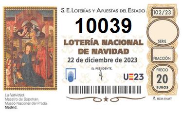 Comprar número 10039 para Lotería de Navidad 2022