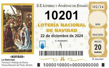 Comprar número 10201 para Lotería de Navidad 2024