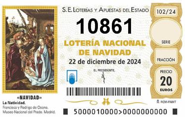 Comprar número 10861 para Lotería de Navidad 2024