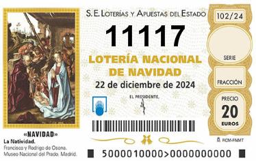 Comprar número 11117 para Lotería de Navidad 2025