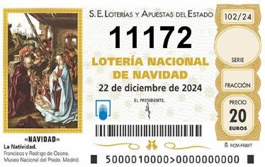 Comprar número 11172 para Lotería de Navidad 2024