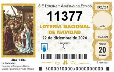 Comprar número 11377 para Lotería de Navidad 2025