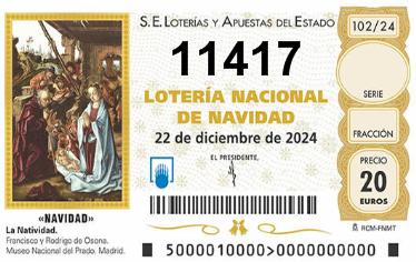 Comprar número 11417 para Lotería de Navidad 2025
