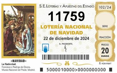 Comprar número 11759 para Lotería de Navidad 2025