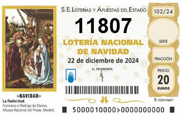 Comprar número 11807 para Lotería de Navidad 2024