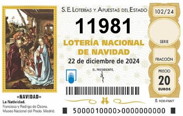 Comprar número 11981 para Lotería de Navidad 2024