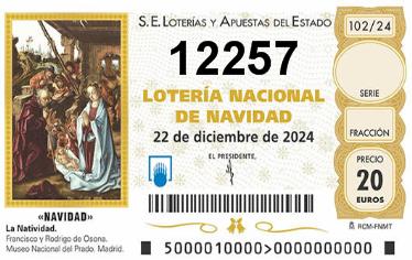 Comprar número 12257 para Lotería de Navidad 2024