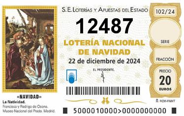 Comprar número 12487 para Lotería de Navidad 2024