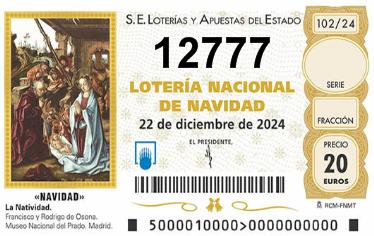 Comprar número 12777 para Lotería de Navidad 2024