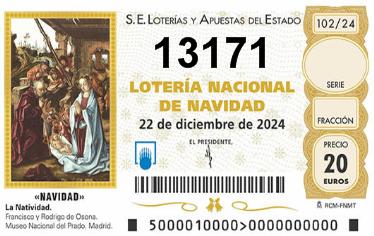 Comprar número 13171 para Lotería de Navidad 2025