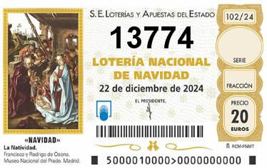 Comprar número 13774 para Lotería de Navidad 2025