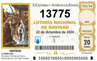 Comprar número 13775 para Lotería de Navidad 2024