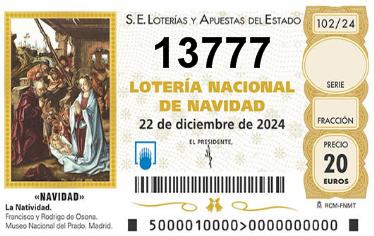 Comprar número 13777 para Lotería de Navidad 2024