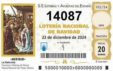 Comprar número 14087 para Lotería de Navidad 2024