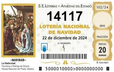 Comprar número 14117 para Lotería de Navidad 2025