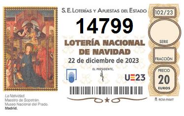 Comprar número 14799 para Lotería de Navidad 2024