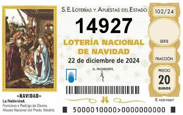 Comprar número 14927 para Lotería de Navidad 2024