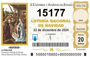 Comprar número 15177 para Lotería de Navidad 2024