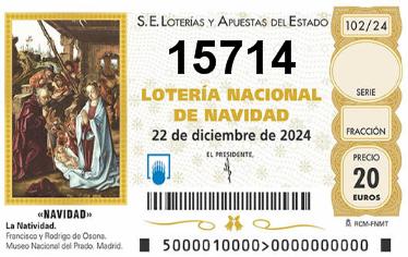 Comprar número 15714 para Lotería de Navidad 2024