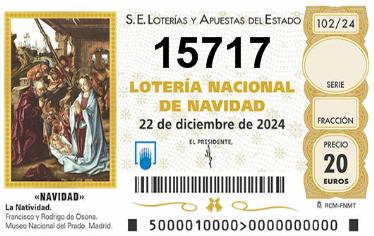 Comprar número 15717 para Lotería de Navidad 2024