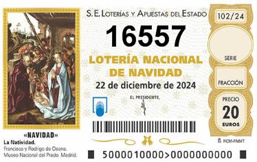 Comprar número 16557 para Lotería de Navidad 2025