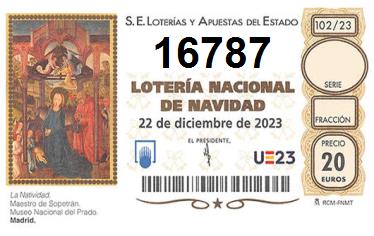 Comprar número 16787 para Lotería de Navidad 2024