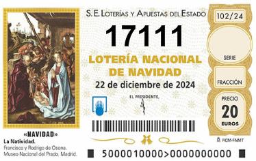 Comprar número 17111 para Lotería de Navidad 2024