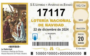 Comprar número 17117 para Lotería de Navidad 2024