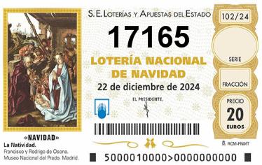 Comprar número 17165 para Lotería de Navidad 2025