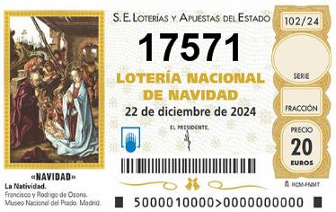 Comprar número 17571 para Lotería de Navidad 2024